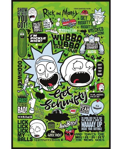 Rick And Morty Quotes Poster meerkleurig