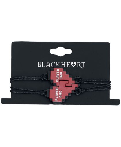Blackheart Player Armbandenset zwart-rood