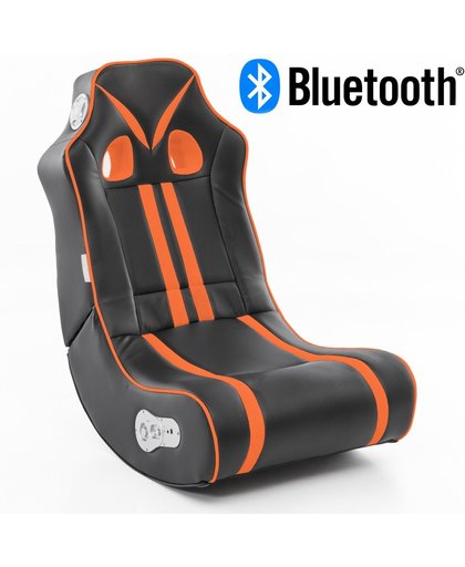 24Designs Racestoel Gamestoel Monaco - Bluetooth & Speakers - Zwart / Oranje