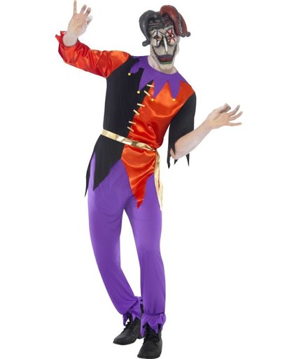 Twisted Jester Scary Clown Kostuum met Masker | maat M