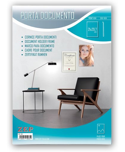 ZEP - Document certificaat ophangframe plexiglas A4 formaat - 9821