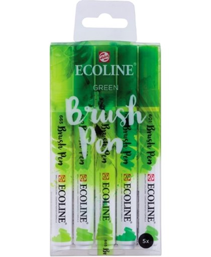 Talens Ecoline 5 brush pens "Green"