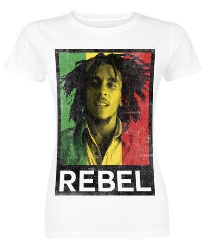 Marley, Bob Rasta Rebel Girls shirt wit