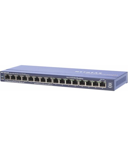 Netgear FS116PEU Fast Ethernet (10/100) Power over Ethernet (PoE) netwerk-switch