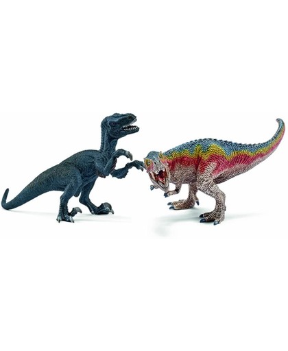 Kleine T-Rex en Velociraptor