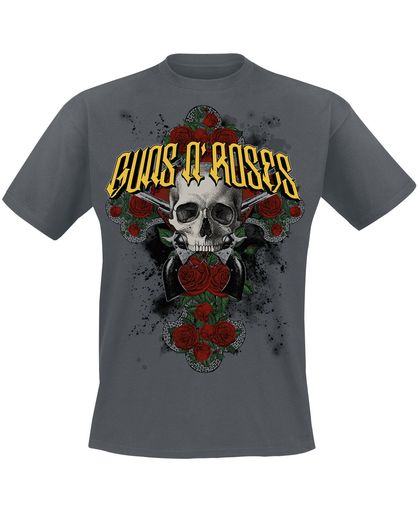 Guns N&apos; Roses Rose Cross T-shirt donkergrijs