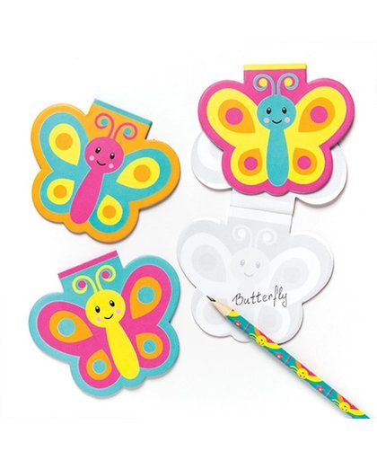 Memoblokjes met mooie vlinder voor kinderen - Een leuk cadeautje voor in uitdeelzakjes voor kinderen (6 stuks per verpakking)