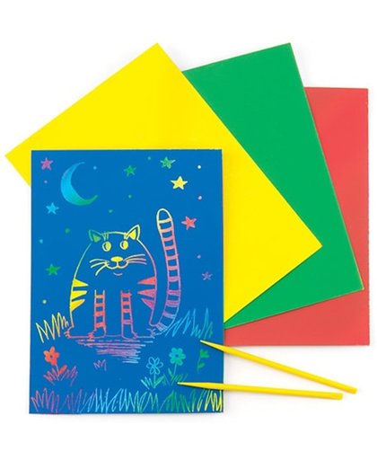 Gekleurde kraskunstvellen om op te tekenen   Een ideale knutselset voor kinderen (8 stuks per verpakking)