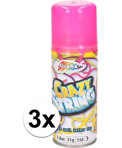 3x Roze serpentine spray 53 ml