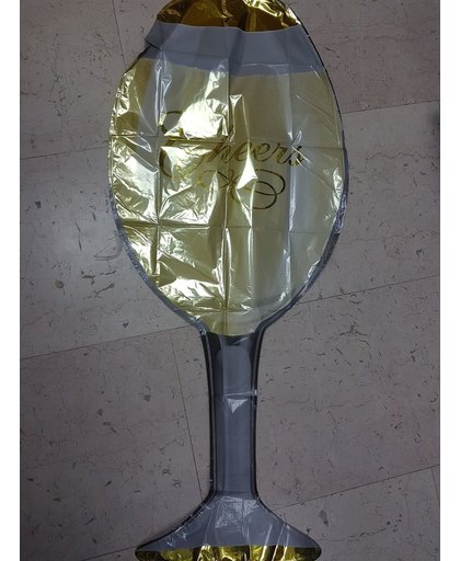 Folie ballon met glas en tekst cheers 90*40 cm