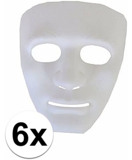 Halloween 6 plastic spoken gezichtsmaskers