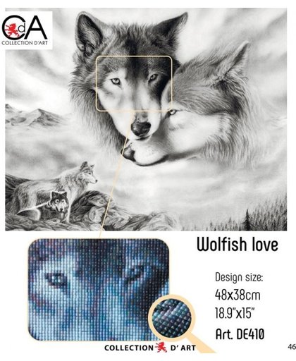 DIAMOND PAINTING WOLFISH LOVE 48X38CM