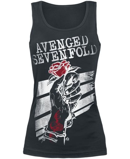 Avenged Sevenfold Rose Hand Girls top zwart