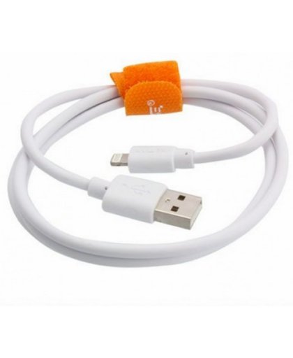 Premium Flat Lightning kabel Wit 1 meter voor iOS data + opladen