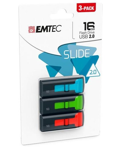 Emtec - Flashdrive - C450 Slide 2.0 (3-PACK) - 16 GB