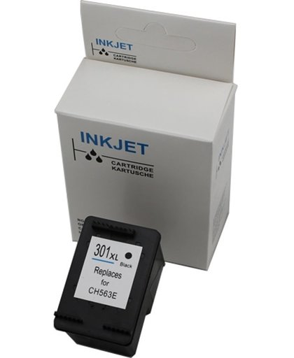 Toners-kopen.nl HP301XL CH563EEOpmerking : met niveau-indicator  alternatief - compatible inkt cartridge voor Hp 301Xl zwart met niveau-indicator wit Label