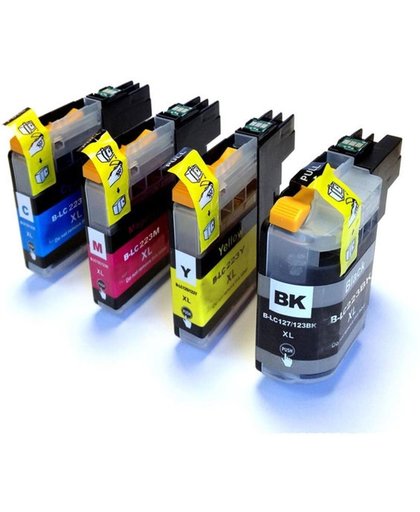 Merkloos - inktcartridge - geschikt voor Brother LC-223 compatible inktcartridges set 4 stuks  zwart en drie kleuren