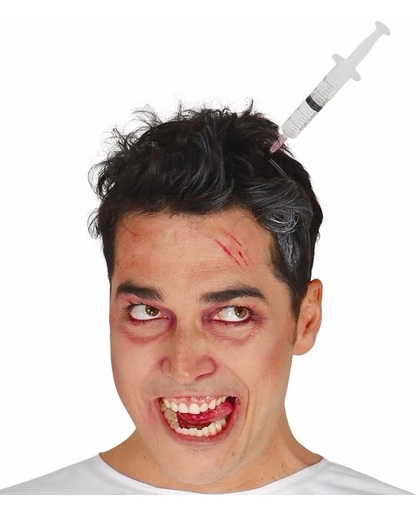 Halloween - Injectiespuit in het hoofd diadeem