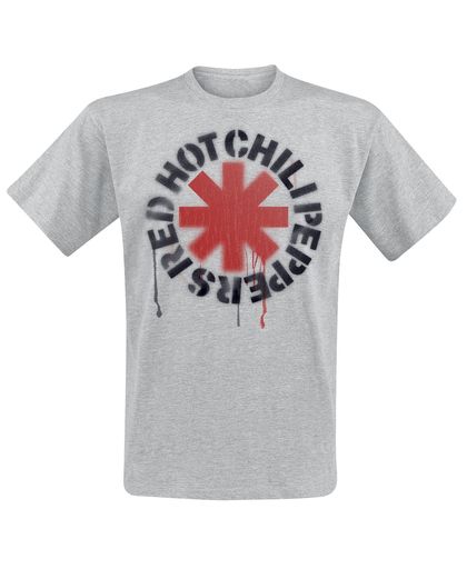 Red Hot Chili Peppers Stencil Asterisk T-shirt grijs gemêleerd