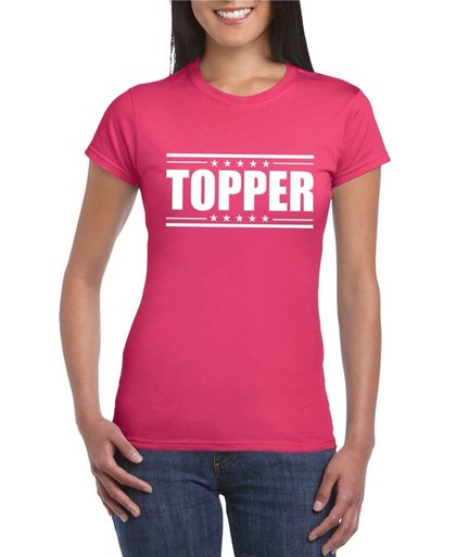 Topper t-shirt fuchsia roze dames S