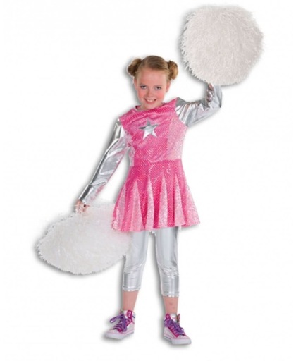 Roze cheerleader kostuum voor meisjes 152