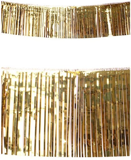 Franje slinger metallic goud 10m brandvertragend