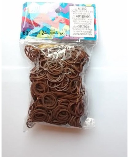 Rainbow Loom Elastiekjes - Cacao - 600 stuks