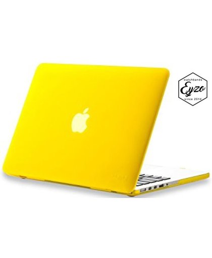 Hardcover Case Voor Apple Macbook Air 15 Inch 2016/2017 (Retina) - Rubber Crystal Hardshell Hard Case Cover Hoes - Laptop Sleeve - Geel