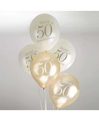 Happy 50th anniversary - Huwelijksjubileum ballonnen (8 stuks)