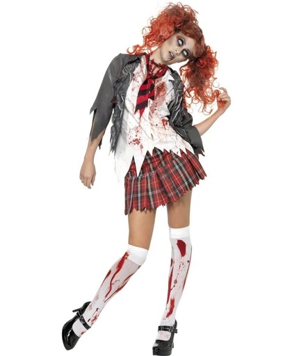 Zombie schoolmeisje kostuum Halloween outfit - Schoolgirl Verkleedkleding dames maat 40-42