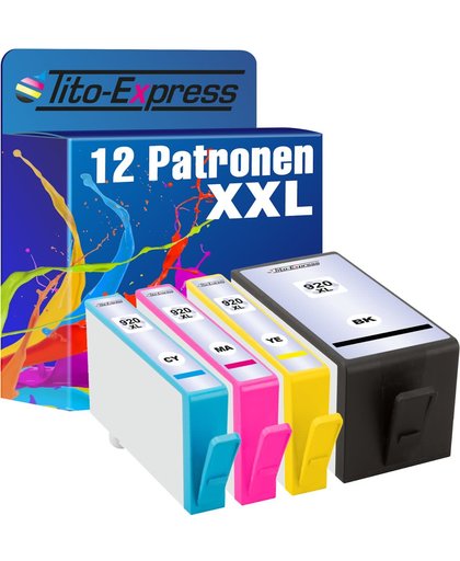 Tito-Express PlatinumSerie PlatinumSerie® 12 Cartridges XXL Compatible voor HP 920 XL, HP OfficeJet 6500,HP OfficeJet 6500 Wireless,HP OfficeJet 6000,HP OfficeJet 6000 Wireless,HP OfficeJet 7000,HP OfficeJet 7500 A Wireless,HP OfficeJet 7000 special