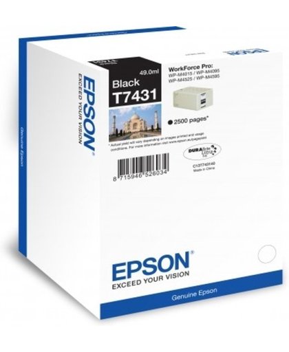 Epson T7431 inktcartridge Zwart