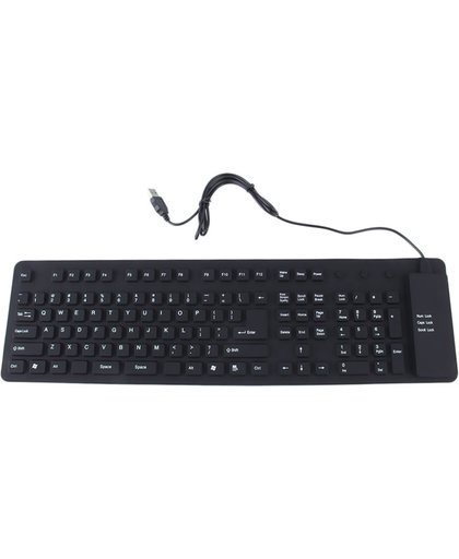 Flexibel Oprolbaar USB Toetsenbord - Siliconen Bedraad QWERTY Numpad / Numeriek Keyboard - Fullsize Zwart