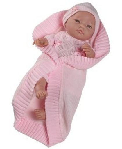 Paola Reina Bebito babypop blank gekleed (roze), omslagdoek 43cm