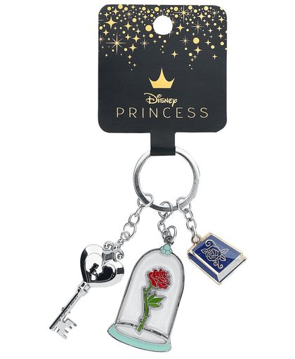 Beauty and the Beast Loungefly - Belle - Key, Book and Rose Sleutelhanger meerkleurig