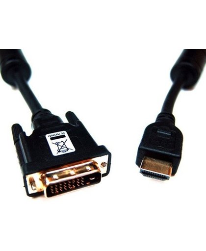 Standard HDMI naar DVI-D kabel 2 ferrietkernen 15M OD7.3 ON135