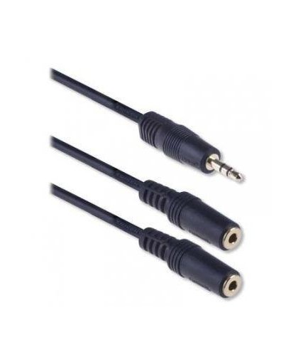 Eminent Portable Audio Splitter 0.05m 3.5mm 2 x 3.5mm Zwart audio kabel