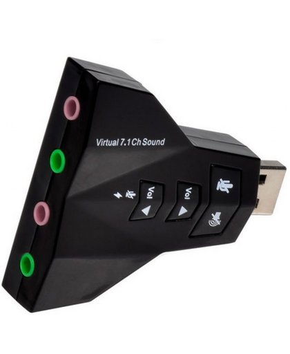 Externe virtuele 7.1CH Audio Sound Card kaart / USB naar 3.5mm 4x Female