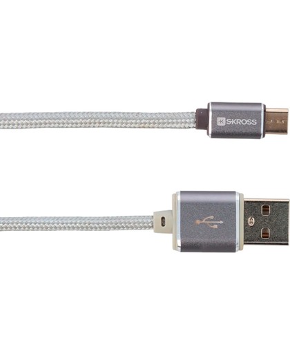 Skross 2.700240 1m USB A Micro-USB A Mannelijk Mannelijk Wit USB-kabel