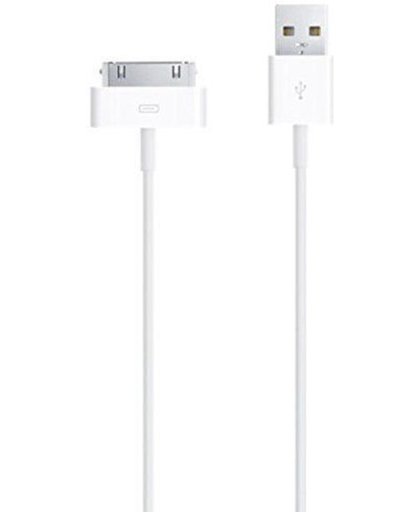 2x Apple Dockconnector USB kabel. 3Mtr. laadsnoer wit. 1 jaar garantie op breuk en werking.