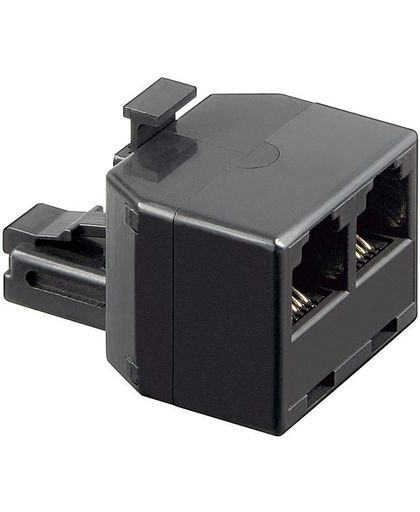 S-Impuls Telefoon splitter 1x RJ12 (m) - 2x RJ12 (v) / zwart