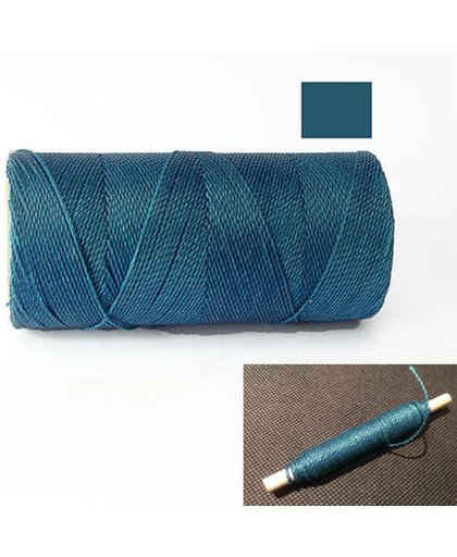 Macrame Koord - Waxed Polyester Cord - PETROLEUM BLAUW / PETROL BLUE - Klos 914 cm - 1mm dik