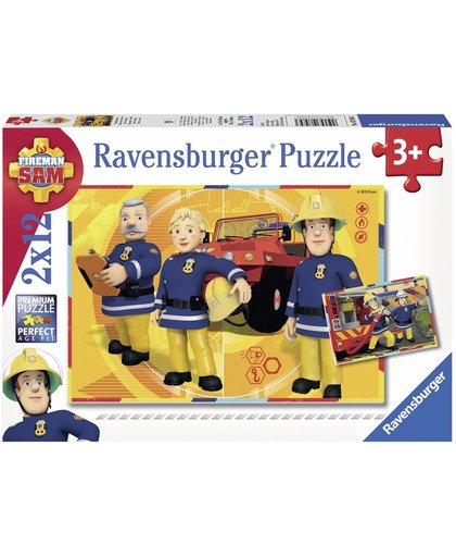 Ravensburger Brandweerman Sam aan het werk- Twee puzzels van 12 stukjes - kinderpuzzel