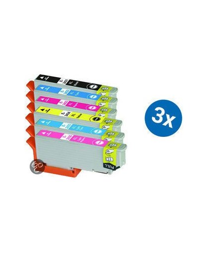 Merkloos   Inktcartridge / Alternatief voor de Epson T2431-2436XL inktcartridge multipack T24XL 3 sets Cartridge