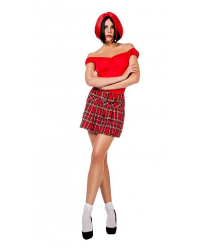 Schotse rok met rode ruit voor dames 40 (l)