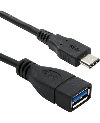USB 3.1 Type C mannetje naar USB 3.0 Type A vrouwtje OTG Data kabel voor Nokia N1 / Macbook 12, Kabel Lengte: ongeveer 1 meter (zwart)