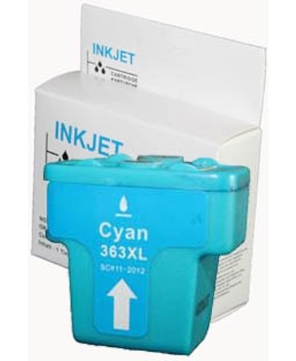 Toners-kopen.nl HP 8771E 02 363 cyaan Verpakking : wit Label  alternatief - compatible inkt cartridge voor Hp 363 cyan wit Label