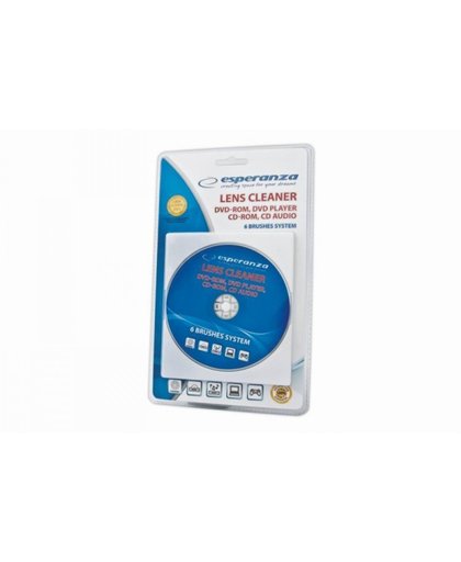 Esperanza Laser Lens Cleaner | CD / DVD | Speler Lens Reiniger | Ook voor Auto | Zes Borstelsysteem