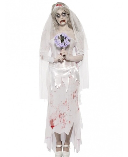 Halloween Zombie bruid horror kostuum 40-42 (m)