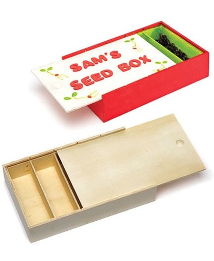 Houten doosjes voor zaadjes   Een creatief knutsel- en decoratieproduct voor kinderen (2 stuks per verpakking)